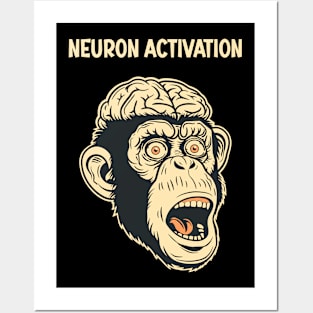 Funny Monkey Brain Internet Meme Neuron Activation Posters and Art